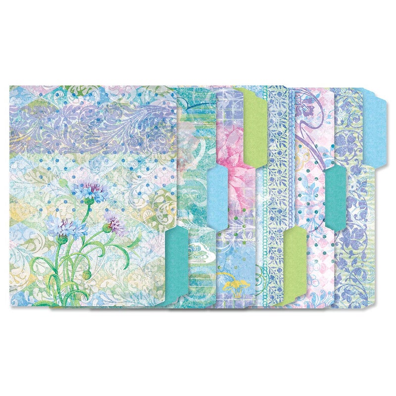 Current Floral Fun File Folders Value Pack - Bulk Set of 24  6 Pretty Decorative Designs  1/3 Cut Tabs  Heavy-Duty Paper Stock  Office Supplies for Home & Work  9-  x 11-  Letter Size - Image 4